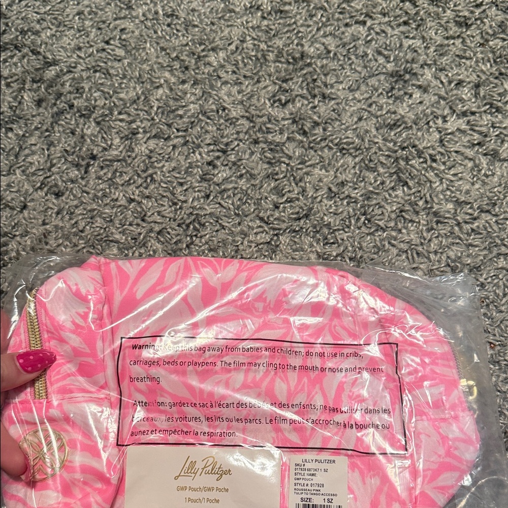 Lilly Pulitzer Pink and White Cosmetic Bag